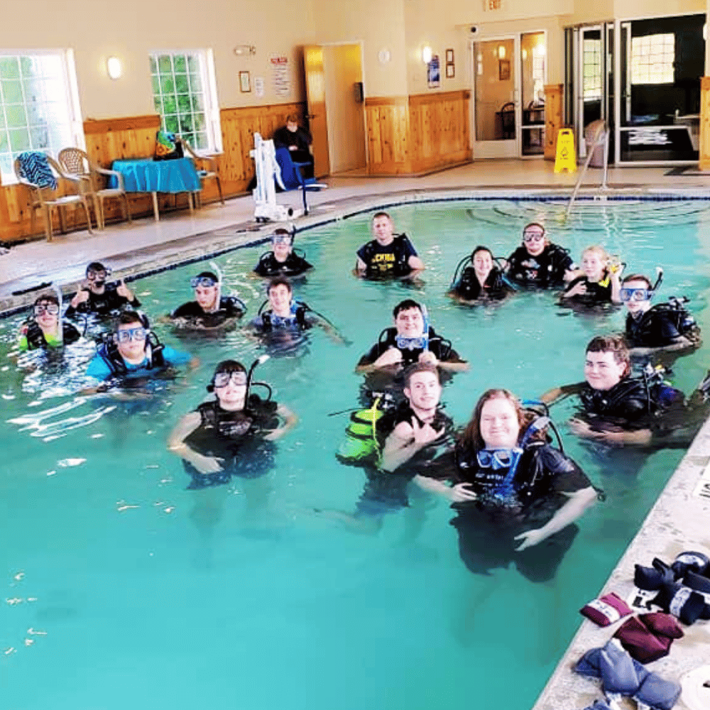 Happy training divers