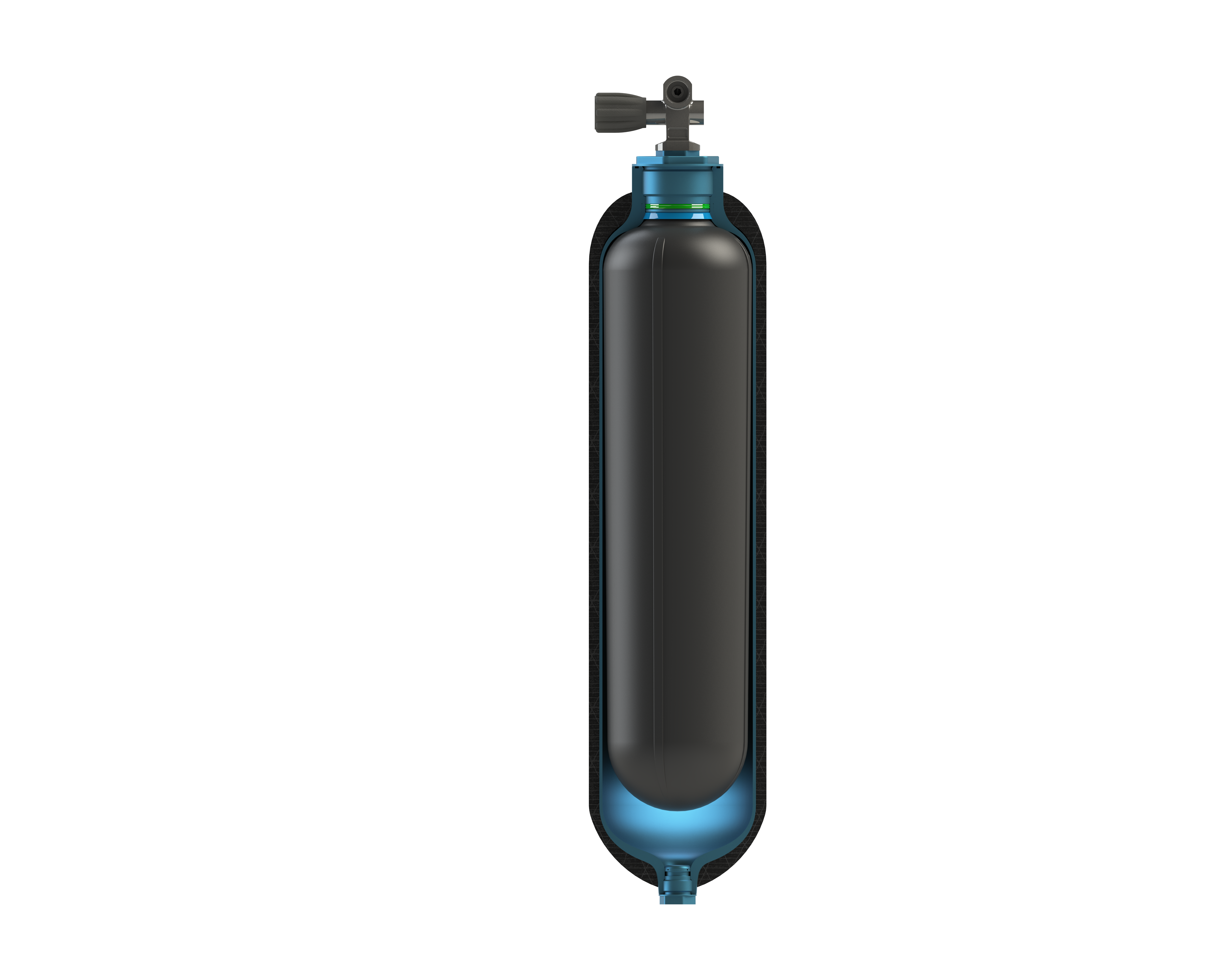 Hydrotank cutaway with bladder
