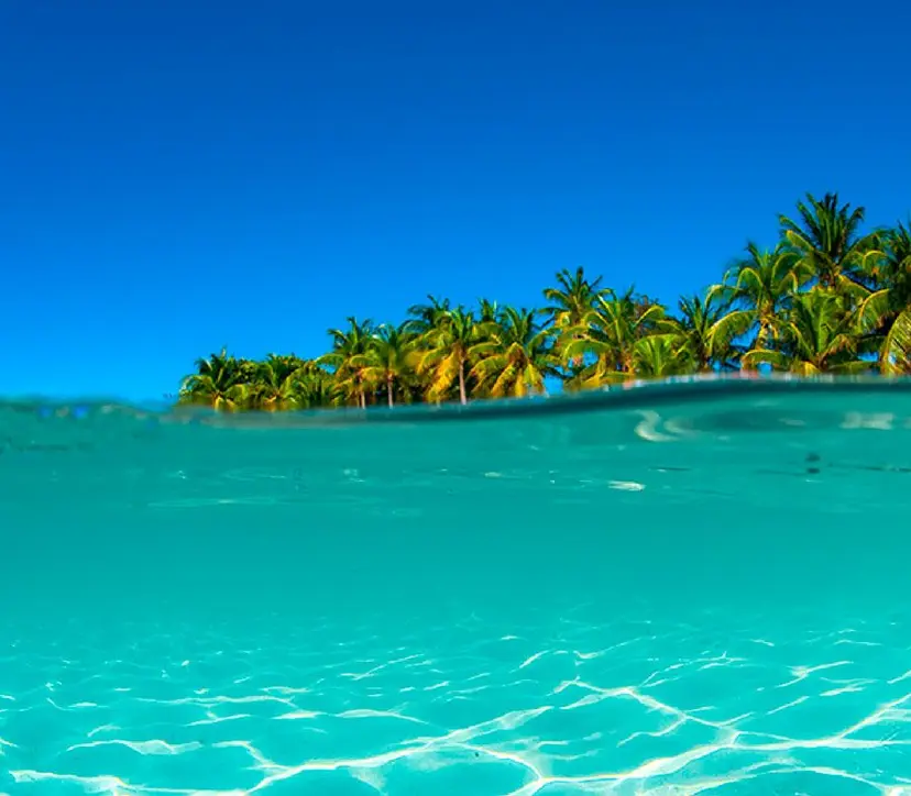 Tropical scenery at Turquoise Bay Roatan