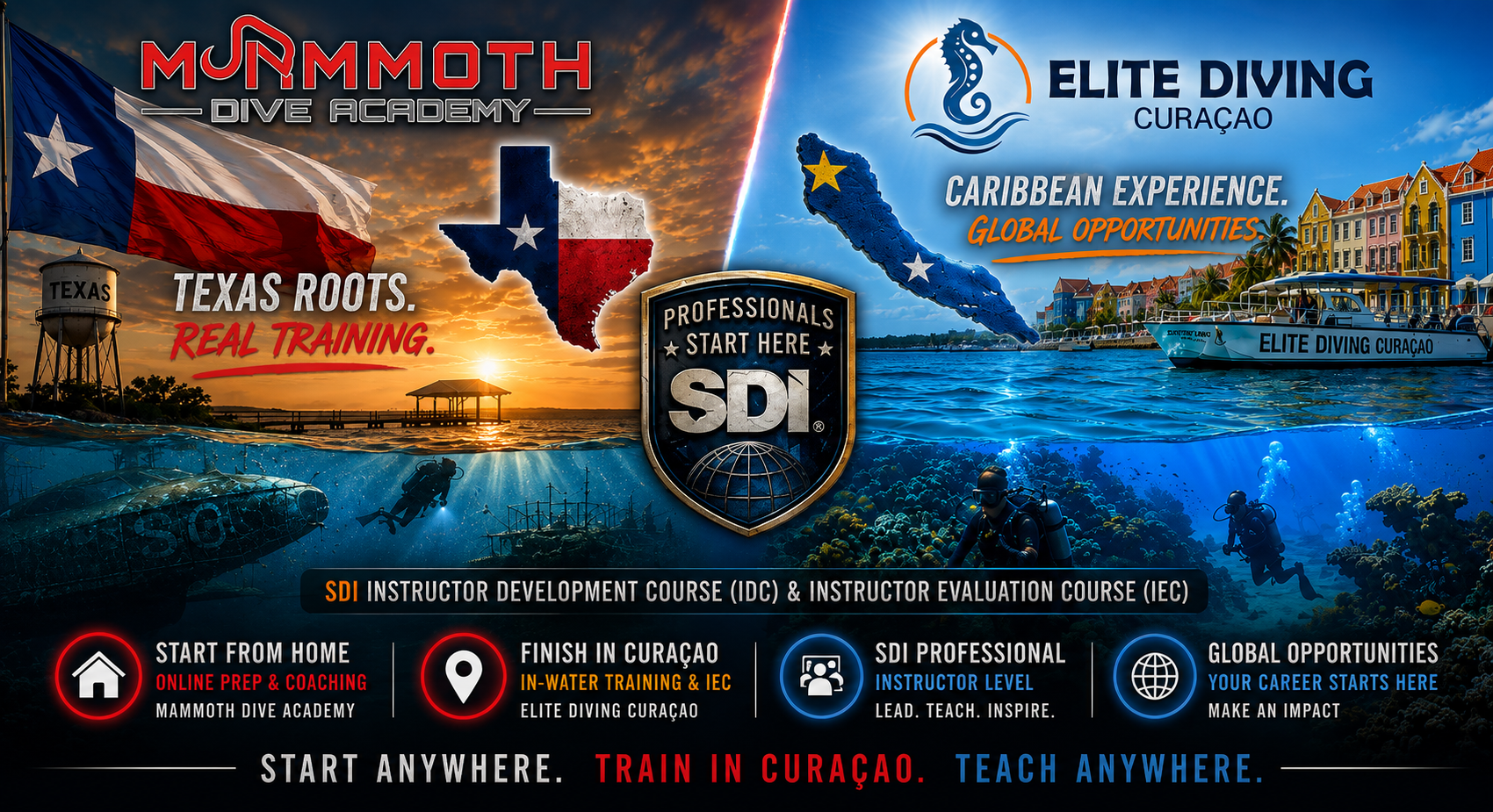 2026 SDI Instructor Development Course with Mammoth Dive Academy and Elite Diving Curacao