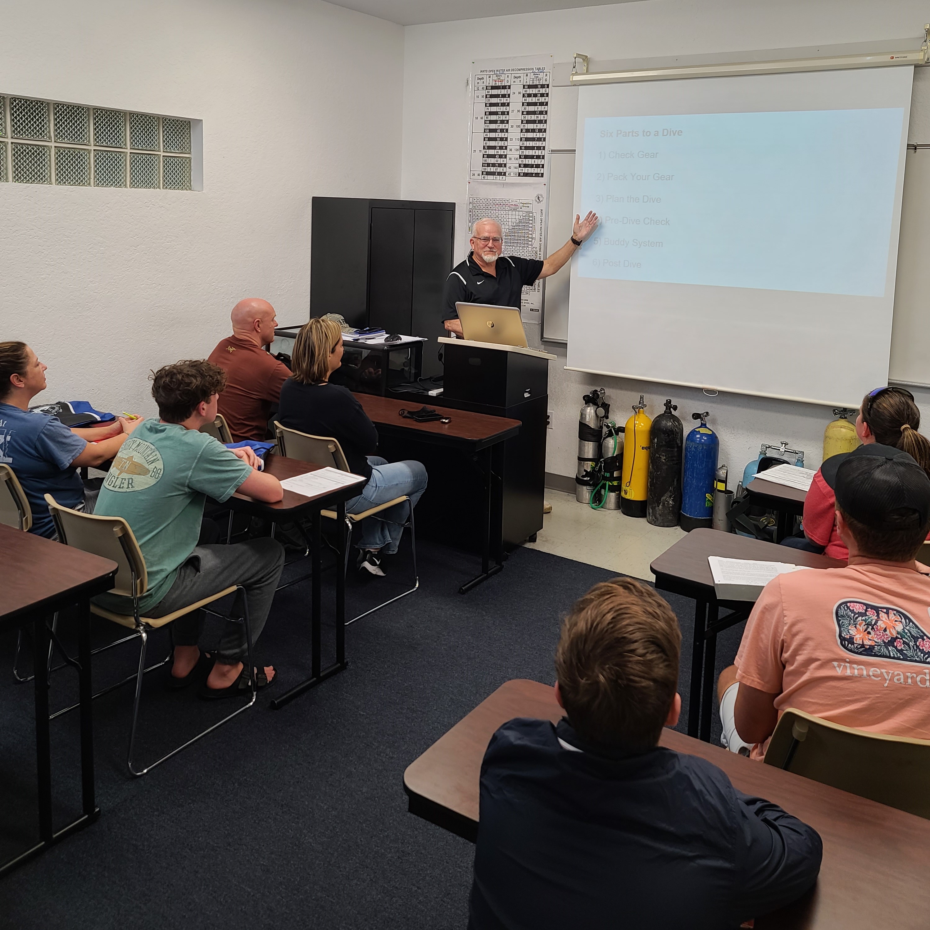 Scuba diving workshop and classroom event
