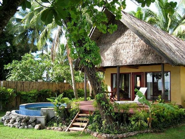 A garden bure with private plunge pool at Beqa Lagoon Resort