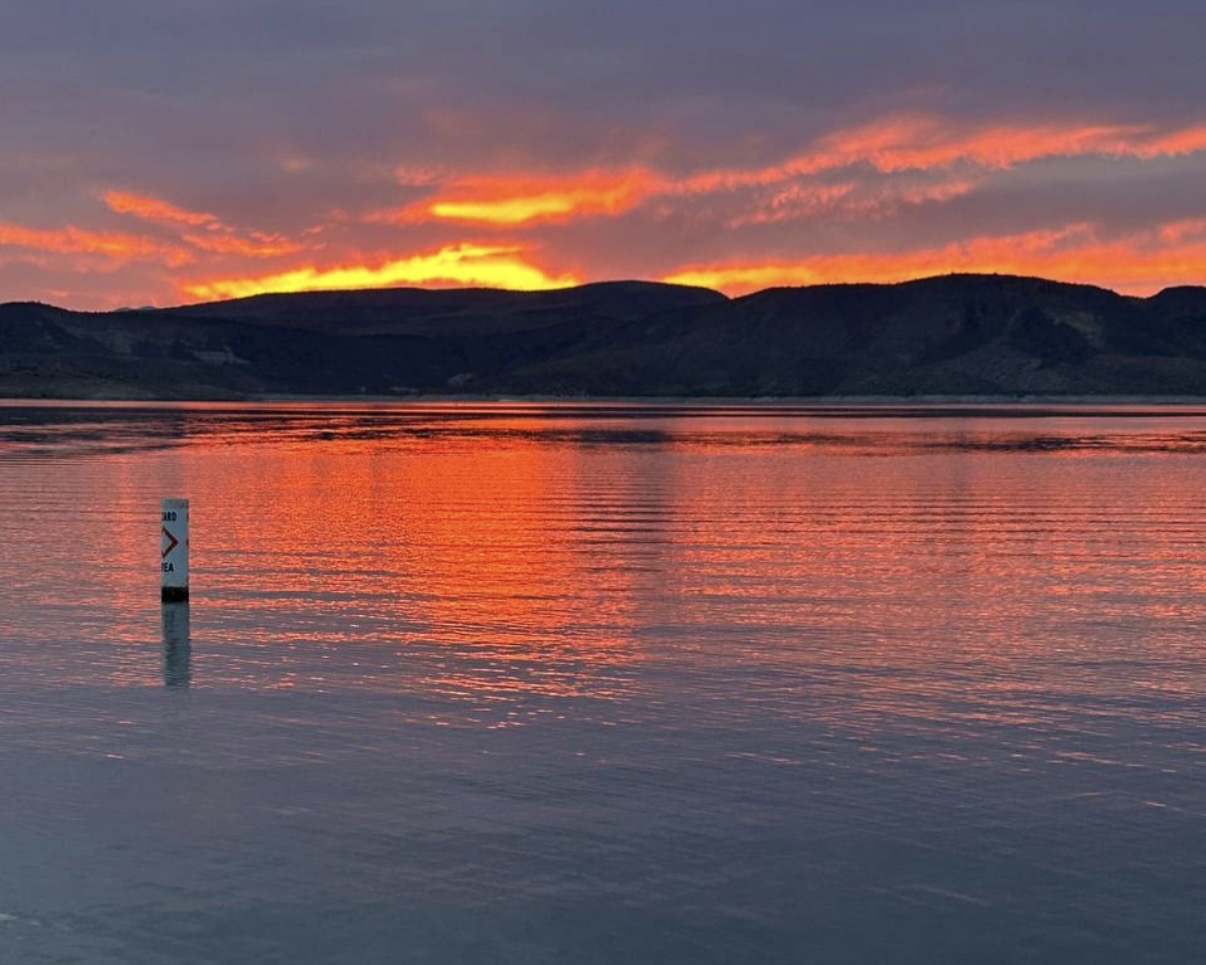 Sunrise over the water at Lake Pleasant, Arizona