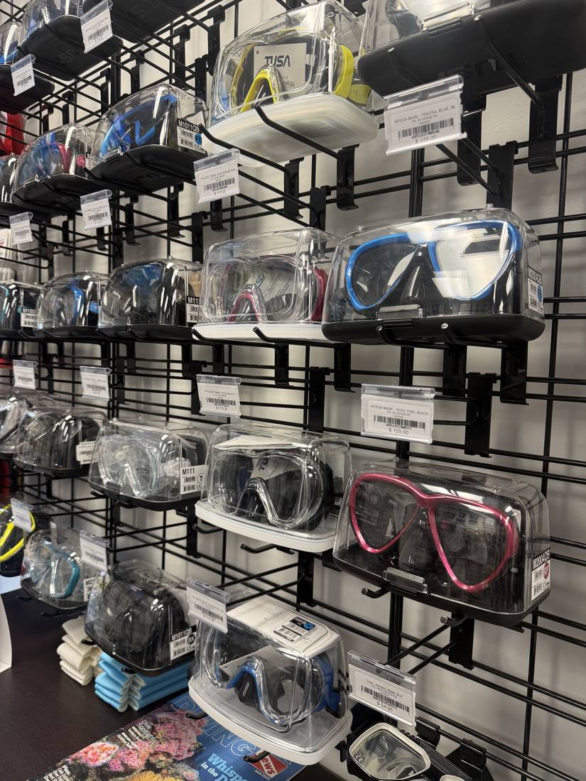 TUSA masks on display at Dive Arizona in Queen Creek, AZ