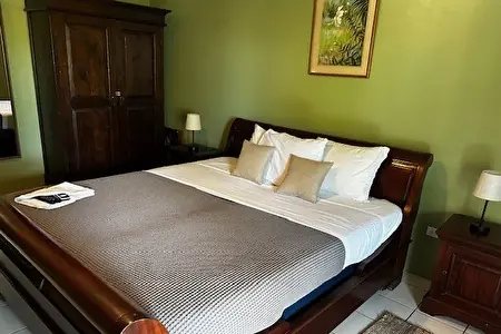 A guest room at the Old Gin House Hotel, St. Eustatius