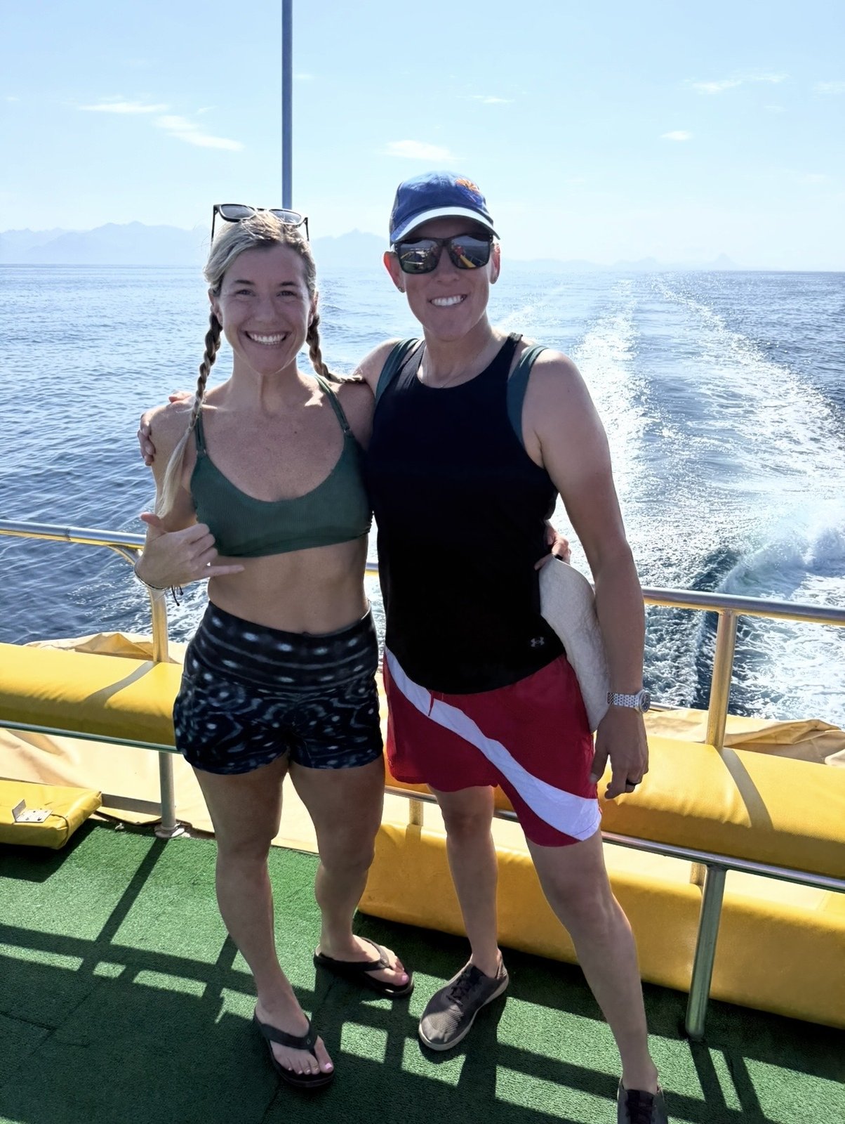 Divers on the boat in San Carlos, Sea of Cortez