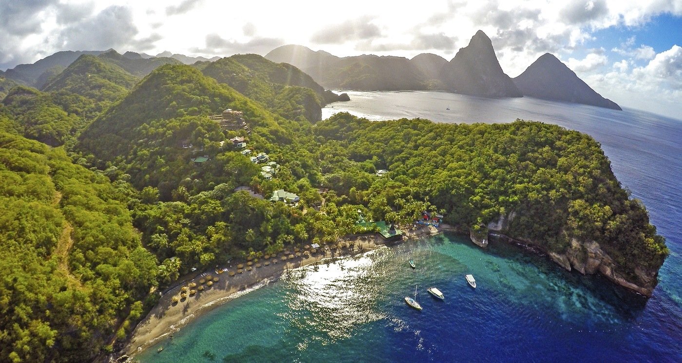 Anse Chastenet from above