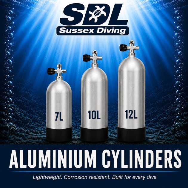 Aluminium scuba diving cylinders and cylinder packages at Sussex Diving