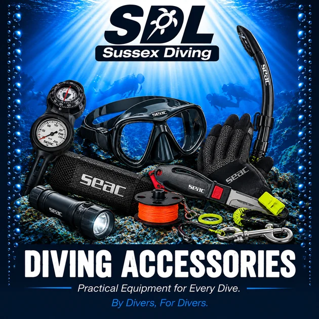 Scuba diving accessories and equipment available from Sussex Diving in Selsey