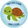 Sea Turtles swim level sticker badge, Tom’s Dive & Swim