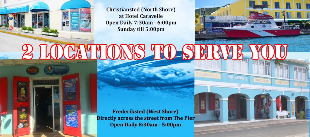 2 PADI Scuba Dive Shops on St. Croix U.S. Virgin Islands