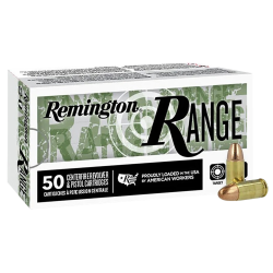 Remington Ammunition R27780 Range 9mmLuger 124gr Full Metal Jacket 50 Per Box/20 Case