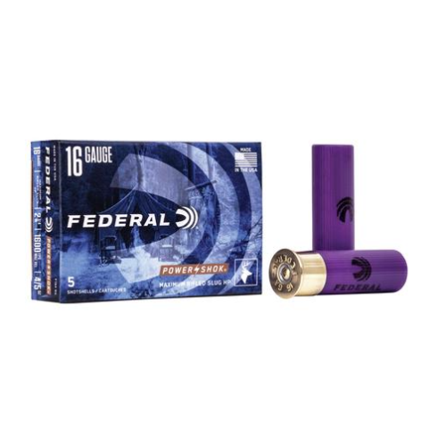 Federal Power-Shok Rifled Slug 16 ga 2 3/4" MAX 4/5 oz Slug 1600