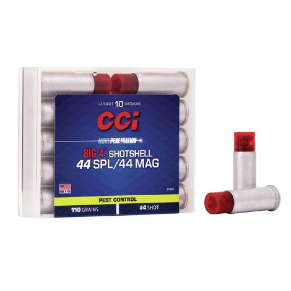 CCI Big 4 Handgun Shotshell Ammunition .44 spl/Mag #4 1000 fps 10