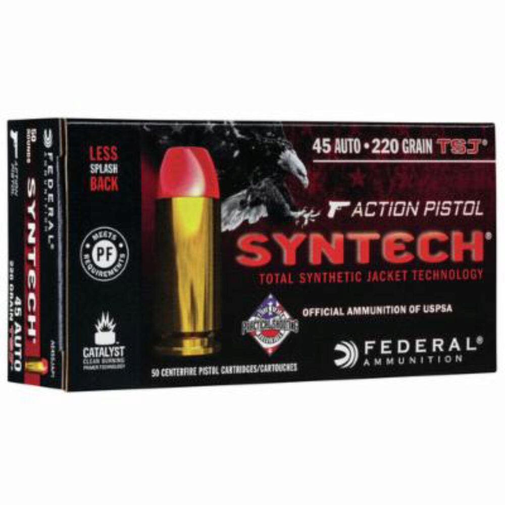 Federal AE45SJAP1 American Eagle Syntech Action Pistol 45 ACP 220 gr
