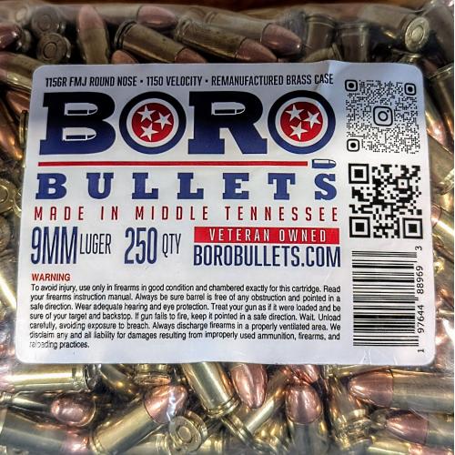 Boro Bullets 250rd 9mm