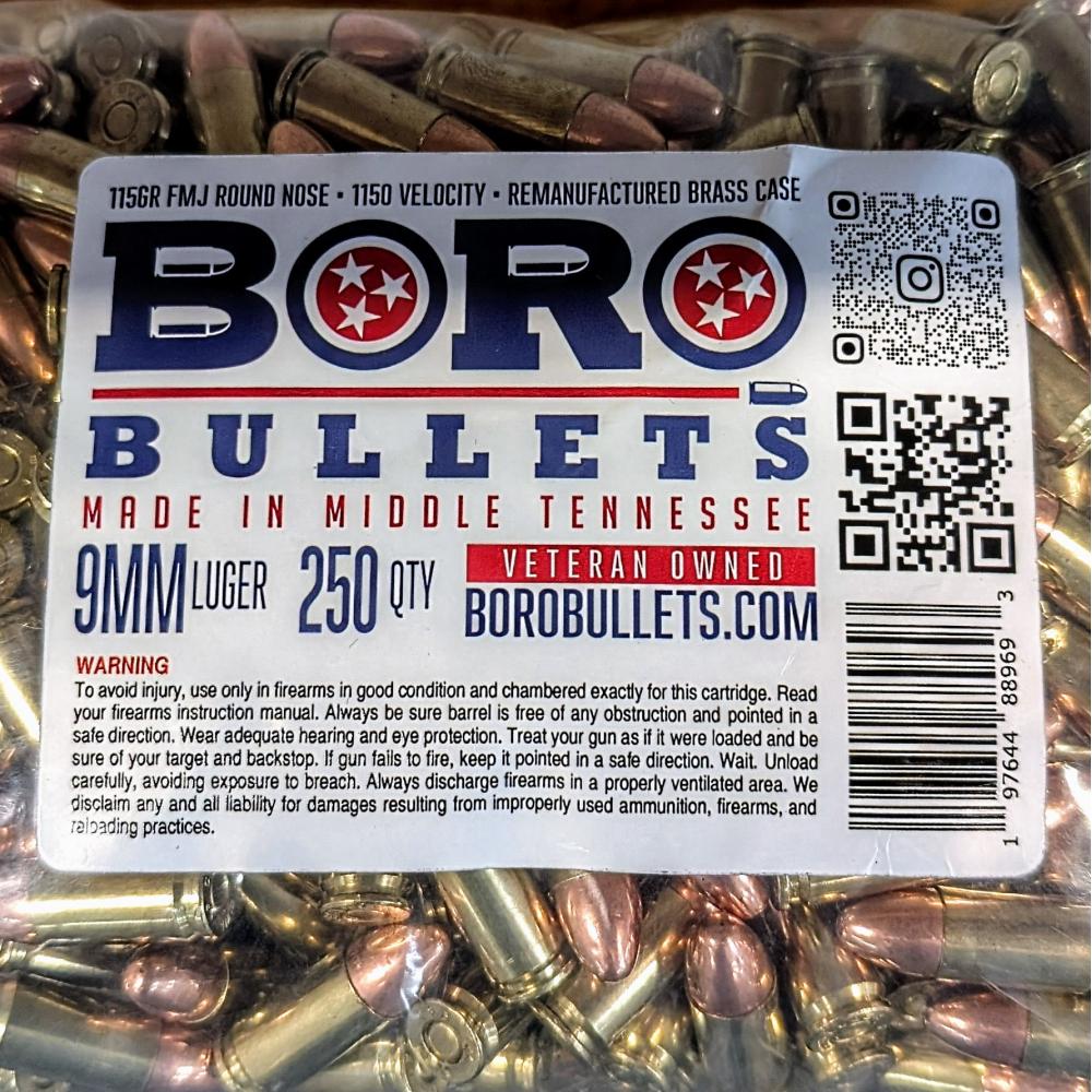 Boro Bullets 250rd 9mm