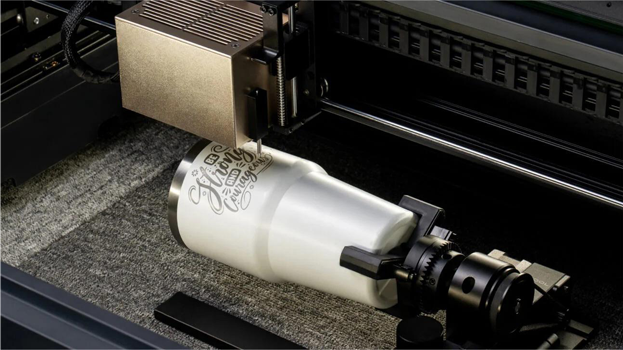 Custom logo laser engraving on gear at City Armory