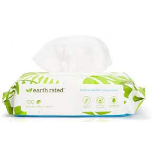 EARTH RATED UNSCENTED WIPES 100 CT