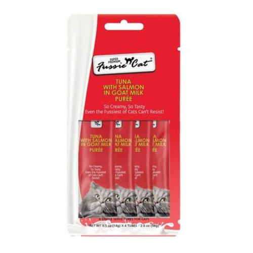 FussieCat Puree Tuna Salmon Goat Milk 4pk