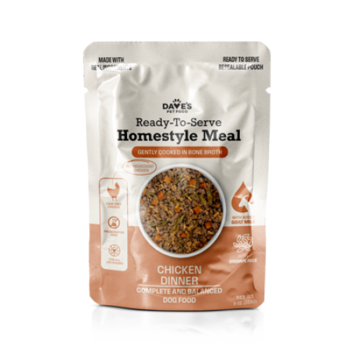 Daves Dog Homestyle Chicken & Brn Rice Pouch 9 oz