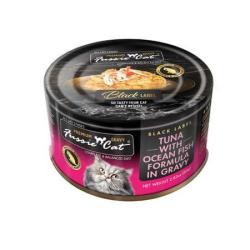 FUSSIE CAT TUNA/SALMON BLACK IN GRAVY 2.82 OZ