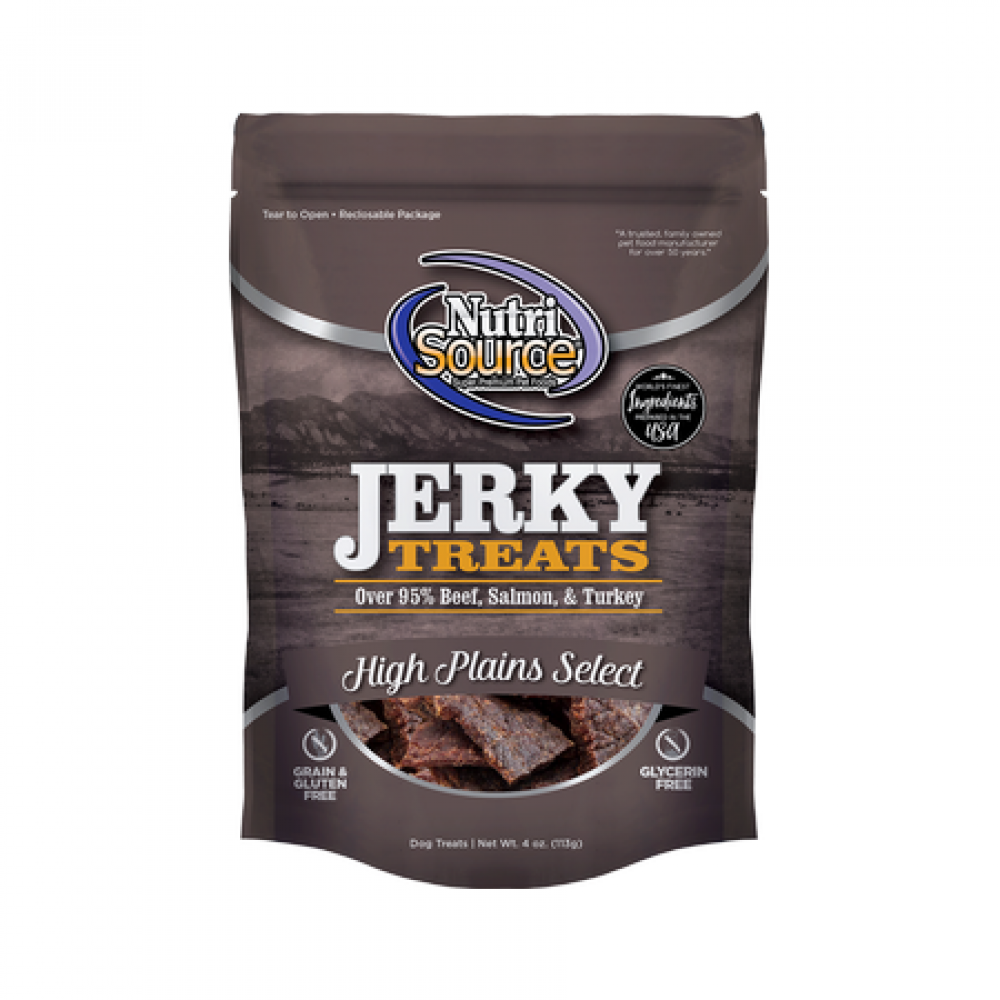 NutriSource Dog High Plains Jerky Treat 4 oz