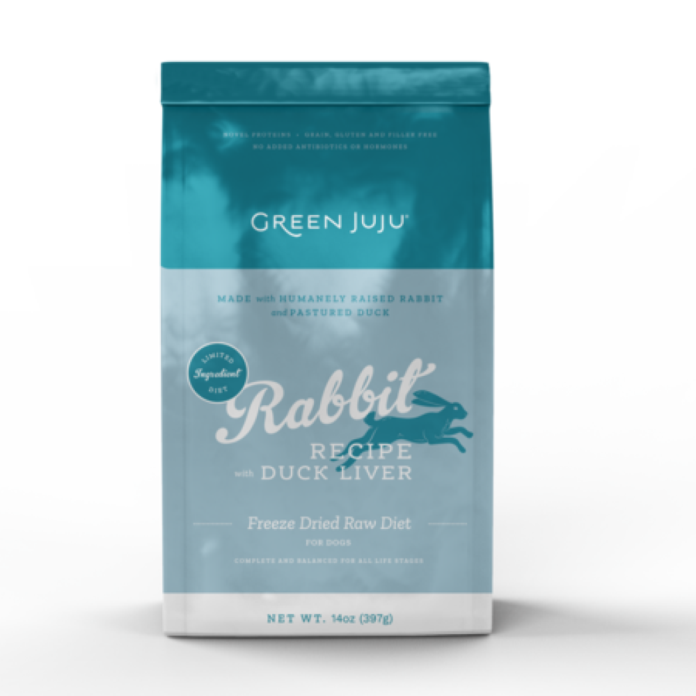 Green Juju DOG FD Rabbit Duck Liver FOOD 14 oz