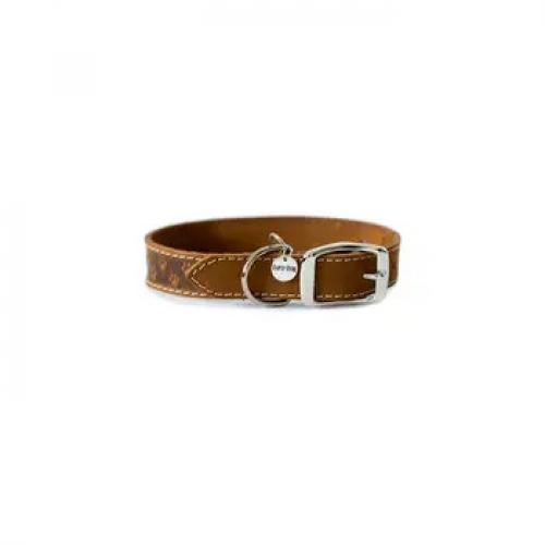 EuroDog Elegant Paw Print Collar Tan