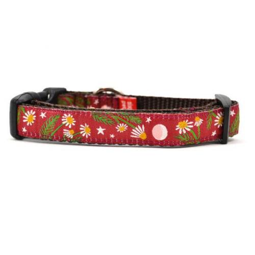 Six Point Pet Cat Collar Chamomile Burgundy 7-11"