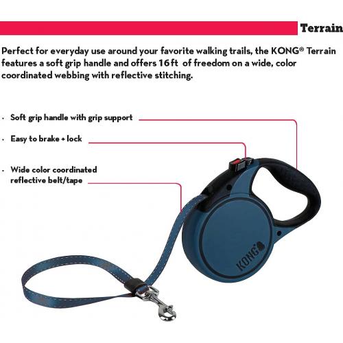 Kong Terrain 16ft Retractable Leash Red