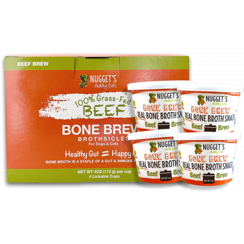 Nugget's Frozen Bone Brew Cups - Beef 4pack