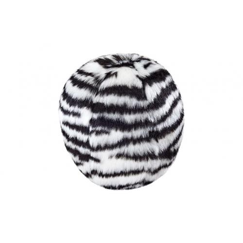 Fluff & Tuff Squeakerless Zebra Ball Medium