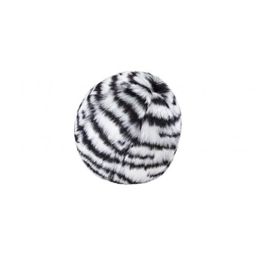 Fluff & Tuff Squeakerless Zebra Ball Small