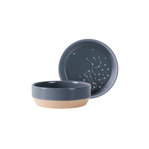 Fringe Studio Stoneware Dog Bowl Celestial