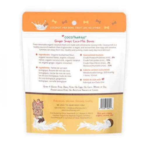CocoTherapy Coco-Milk Bones Ginger Snaps 6oz