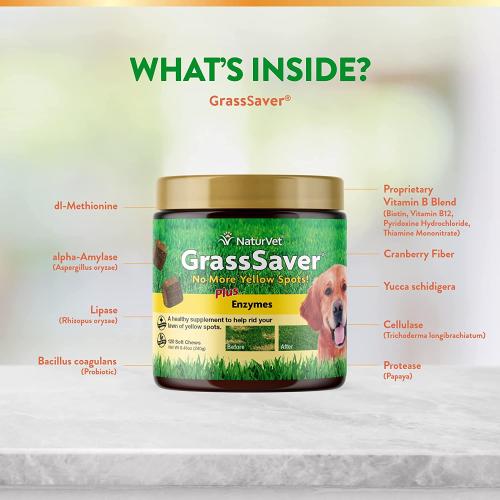 NaturVet Grass Saver Soft Chews 120ct