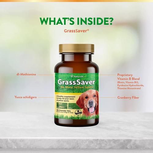 NaturVet Grass Saver Chewable Tablets 250 Count