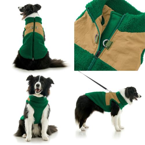 Gooby Zip Up Sherpa Vest Green