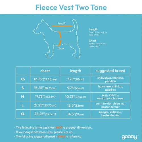 Gooby Fleece Vest Two Tone Turquoise XL