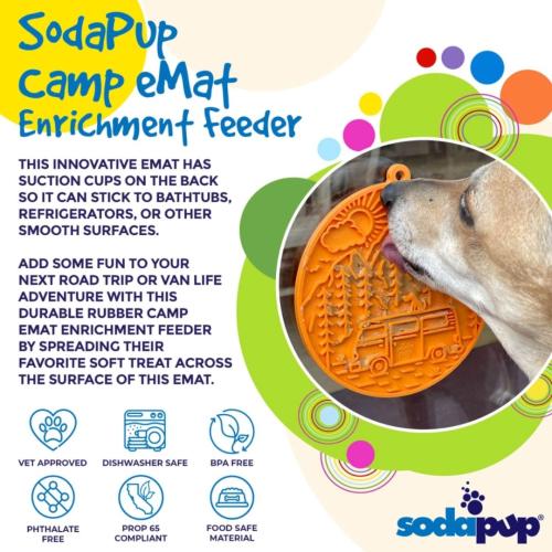 Soda Pup Lick Mat with Suction Cups Camping