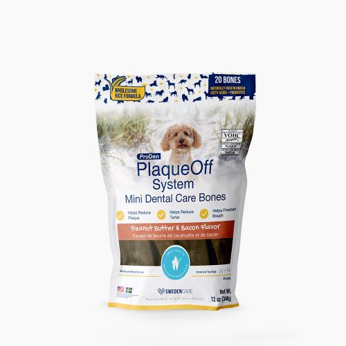 PlaqueOff Mini Bones Peanut Butter Bacon 12oz