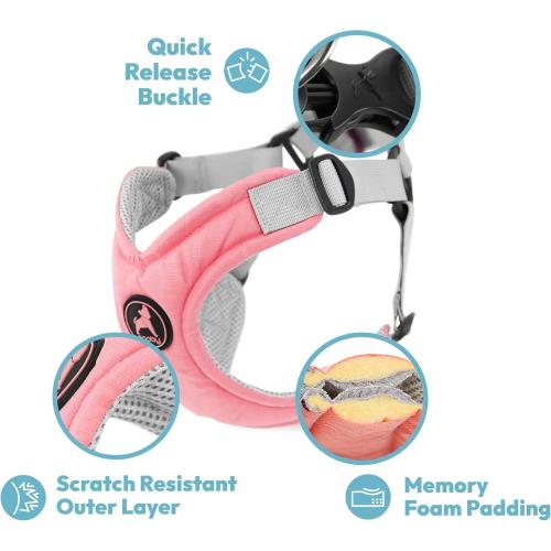 Gooby Memory Foam Step-In Harness Purple