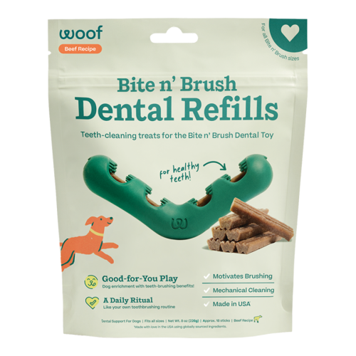 Woof Bite n' Brush Refills Beef 18ct