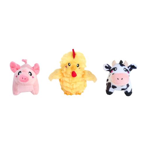 ZippyPaws Miniz Barnyard Friends 3-Pack
