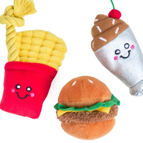 ZippyPaws Miniz Fast Food 3-Pack