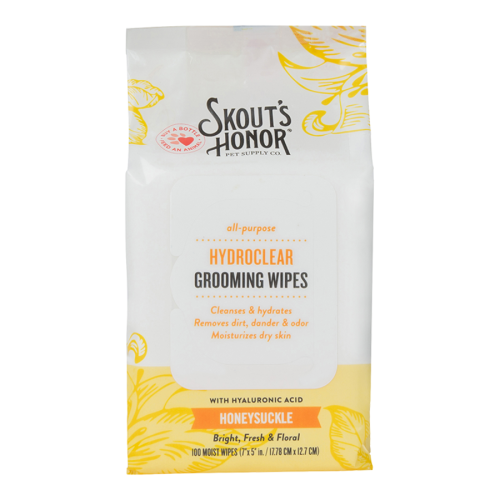 Skout's Honor Hydroclear Grooming Wipes Honeysuckle 100count