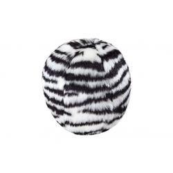 Fluff & Tuff Squeakerless Zebra Ball Medium