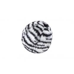 Fluff & Tuff Squeakerless Zebra Ball Small