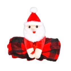 Patchwork Pet Santa with Blanket 20x30